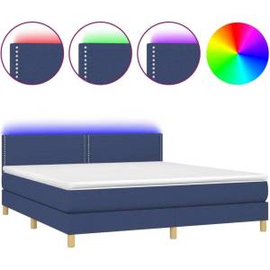  Боксспринг легло с Матрак + Топ матрак и LED, синьо, 160x200 см, плат - elemento - 990,00 лв