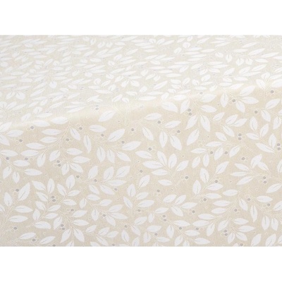 SCANquilt ubrus NATURA LUREX lístky naturstříbrná 120 x 150 cm
