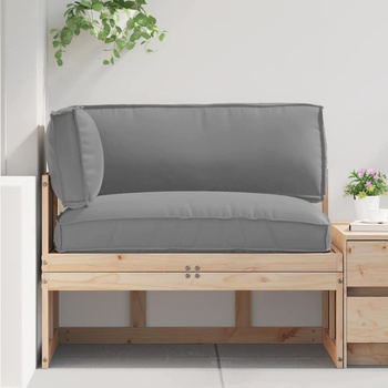 vidaXL Комплект възглавници за палет 3 pcs Сив 120 x 80 x 12 cm (3329090)