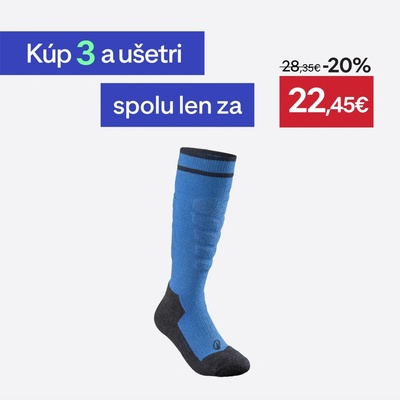 Wedze detské lyžiarske hrejivé pohodlné ponožky 500 modré