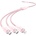 Vention USB-A 2.0/M - USB-C/Lightning/Micro USB-B, 1.5m, (pink, 3A, 3in1), кабел