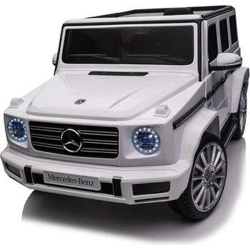 ROLLZONE Mercedes-Benz G500 12V - Детски акумулаторен джип, Бял, EVA гуми, 4x4 (XMX627-бял)