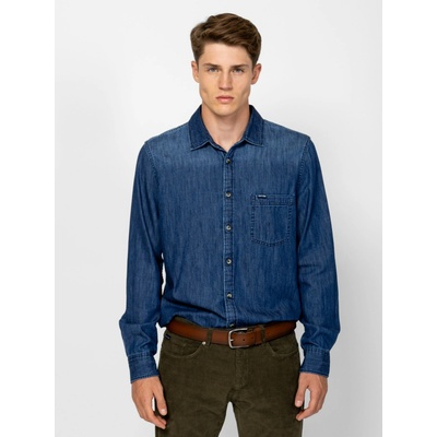 Heavy Tools Ruffa pánská jeans košile dark blue