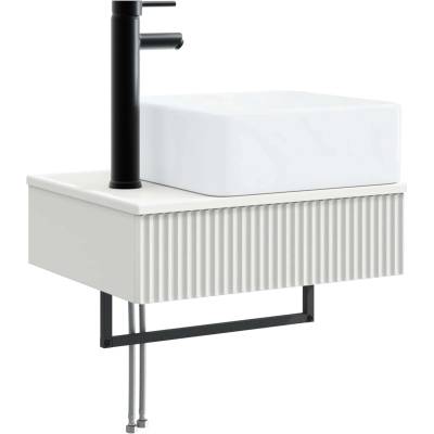 vidaXL Мивка за измиване, монтирана на стена Бяло 53 x 35 x 39 см (890208)