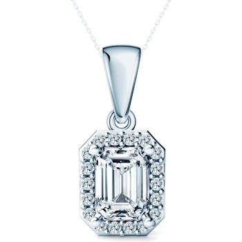 SAVICKI Висулка This is Love: бяло злато, лабораторни диаманти с шлифовка " смарагд