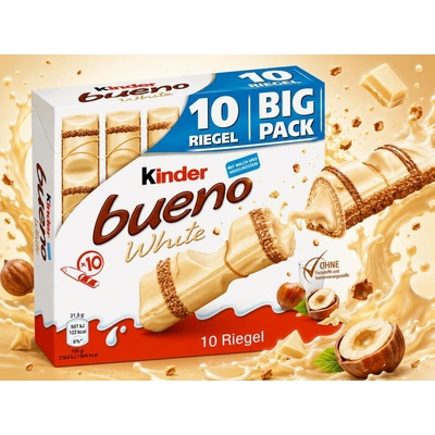 Kinder bueno White bílé oplatkové tyčinky 10 ks 195 g