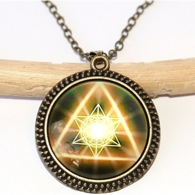 Jewerly Fashion Řetízek Amulet Posvátná geometrie, Pyramida, Květ života, Vesmírné vědomí 2534