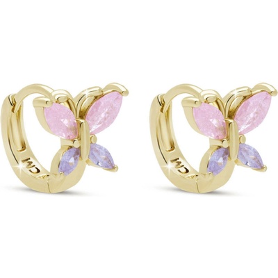Biju Náušnice motýlci s růžovofialovými zirkony 3800 1003800