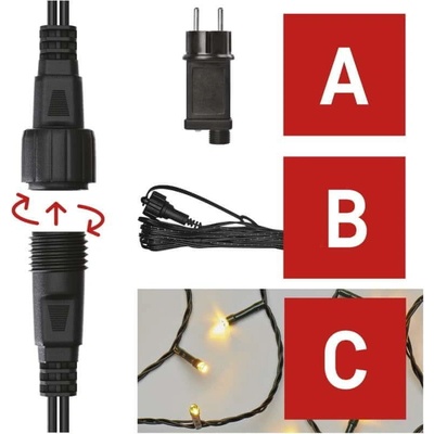 EMOS Základní sada pro spojovací řetězy Standard 10 m venkovní teplá bílá časovač