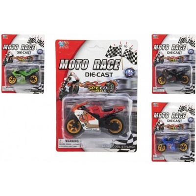 Teddies Motorka závodné kov / plast 8cm na voľný chod mix druhov na karte