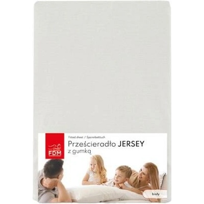 DobreSny Prostěradlo jersey s gumou bílé 100% bavlna 100x200