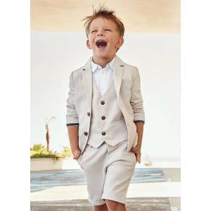 Mayoral Ленени бермуди tailoring за момче Майорал в бежово