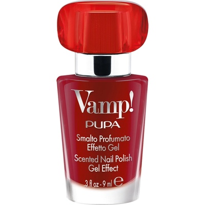 PUPA Milano Lak na nehty s vůní Vamp! Red Fragnance (Scented Nail Polish Gel Effect) 9 ml 204 Passionate Red