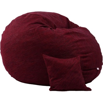 Image 1 of PUFRELAX Комплект, Барбарон и декоративна възглавница, 600л. , King Size, Red wine, Перящ се калъф, Трансформира се в легло, Пълнеж с микс от мемори пяна и дунапрен, Гама Premium Rustic (PUF-M-KP-PR-RDWN)