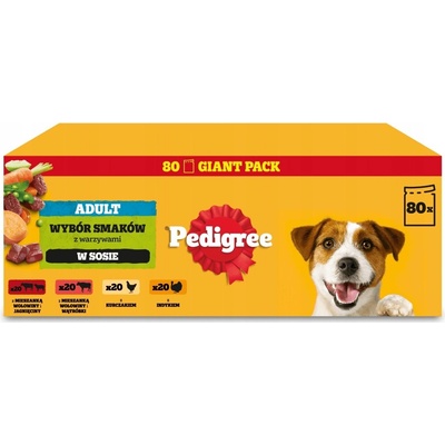 Pedigree Adult Výběr chutí v omáčce 80 x 100 g