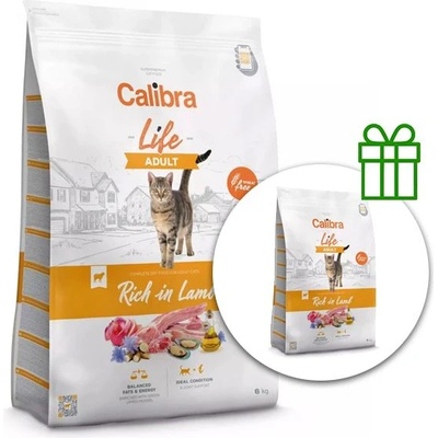 Calibra Cat Life Adult Lamb 6 kg + 1, 5 kg ZADARMO