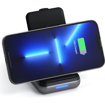 Satechi Duo Wireless Charger Power Bank Stand 10000 mAh Stand (Powerbank based for iPhone & Airpods) - Space Grey (ST-UCDWPBSM)