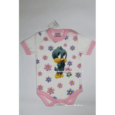 БЕЙБ ФЕШЪН ЕООД Бебешко боди с къс ръкав за момиче, 74, 80, 86