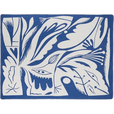 noo.ma Béžovo-modrý pléd Lino 200x165