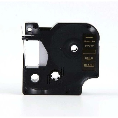 Compatible Съвместима лента с Dymo 45814, 19mm x 7m златен печат / черен фон (45814)