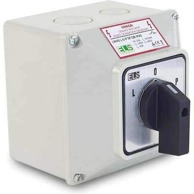 ELS Elektrotechnika Vačkový spínač L-0-P 16A 3P v krytí IP65 / LW16 L-0-P 3P OB