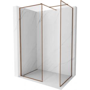 Mexen Kioto-XF стенна преграда за душ Walk-in с рамка 160 x 110 см, прозрачна 10 мм, розово злато - 800-160-202-04-60-110-XF (800-160-202-04-60-110-XF)