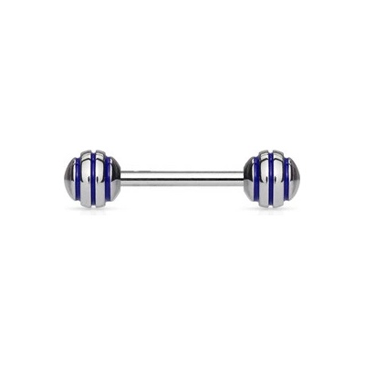 Šperky4U piercing do jazyka modré pruhy PJ01142