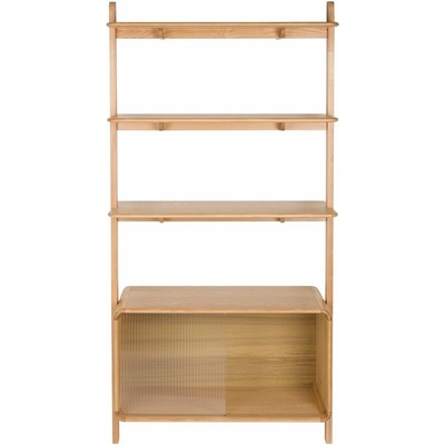 Knižnica z jaseňového dreva s posuvnými dverami v prírodnej farbe 90x180x35 cm Rise – Zuiver