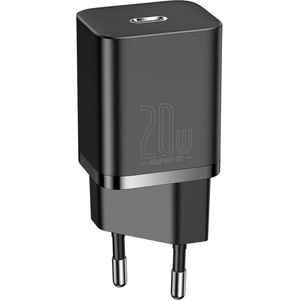 Baseus Захранване за ел. мрежа с USB-C изход с технология за бързо зареждане - Baseus Super Si USB-C PD Wall Charger 20W (CCSUP-C01) (черен) (CCSUP-C01, CCSUP-B01)