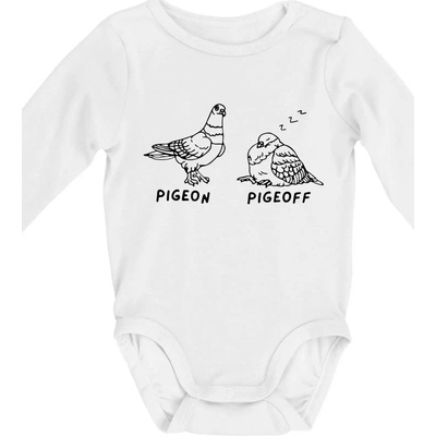 Pigeon pigeoff Body dojčenské s dlhým rukávom biele