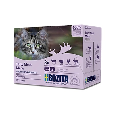 Bozita Multibox парчета месо в сос (комбинация от 12 пакетчета, по 85 г всяко)