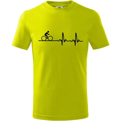 Cyklo ekg bicykel tričko detské limetková