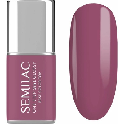 Semilac One Step 3in1 Glossy gélový lak na nechty odtieň 205 Purple Beige 7 ml