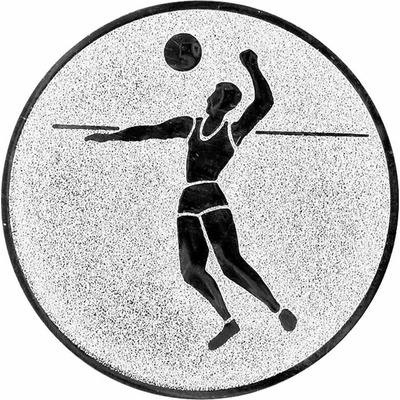 Volejbal: Hliníkový emblém na trofej Ø 50 mm strieborná