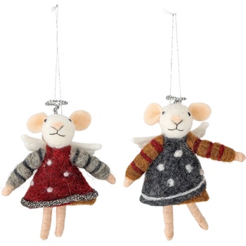 Bloomingville Peo коледни украшения, мишки ангелчета, 2 бр (82061877)