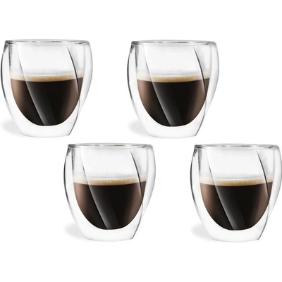 Vialli Design CRISTALLO dvoustěnné sklenice na kávu cappuccino a čaj 25486 4 x 250 ml