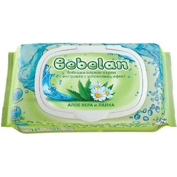 Bebelan Влажни кърпи Bebelan - Алое вера и Лайка, 24 броя (3800232570282)