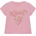 GUESS Розова тениска със златисто лого Guess с глитери и цветя за бебе момиче