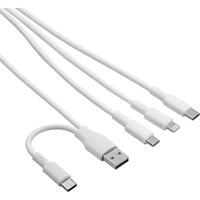 Akyga AK-USB-52 USB A/USB C - USB C + Lightning + microUSB B 1,2m bílý