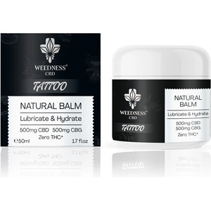 weednesscbd Натурален балсам за татуировки с 500mg CBD и 500mg CBG (50ml) Лосион за тяло