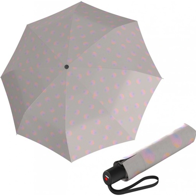 Knirps A.200 Medium duomatic Magicdots Shell elegantní dámský plnoautomatický deštník šedý