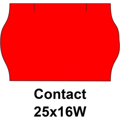 Cenovkové etikety CONTACT 25x16W červené
