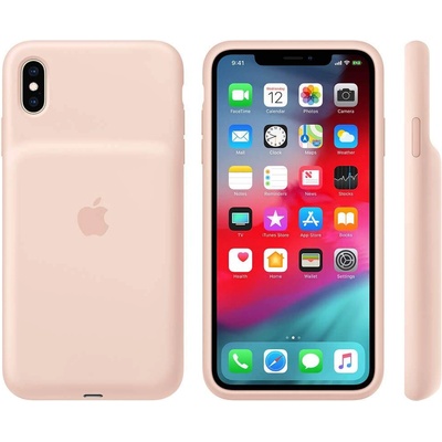 Apple Smart Battery Case - оригинален кейс с вградена батерия за iPhone XS Max (розов пясък)