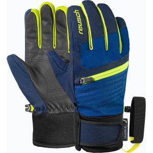 Reusch Детски скиорски ръкавици Reusch Leo R-Tex XT black/imperial blue/safety yellow