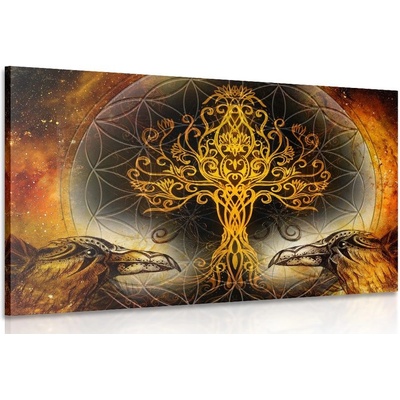 Obraz havrani a strom života - 90x60