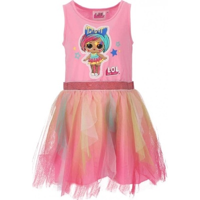 Sun City dčí šaty L.O.L. tylové barevná sukně světle růžové