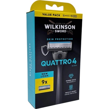 Wilkinson Sword Quattro Essential 4 + 9 ks hlavic