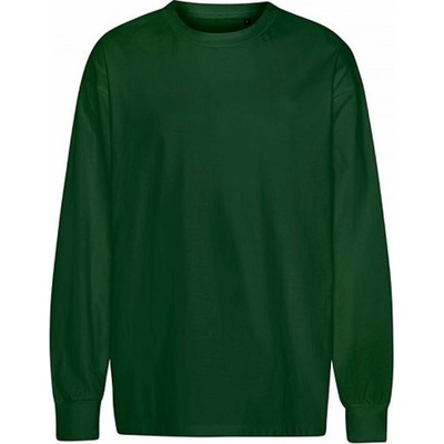 Tiger cotton by Neutral pánské oversize tričko s dlouhými rukávy Zelená lahvová