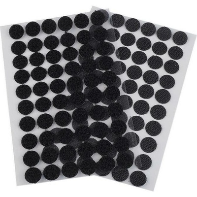 Suchý zip háček + plyš samolepicí,kolečko průměr 15mm, balení 60 párů, černá