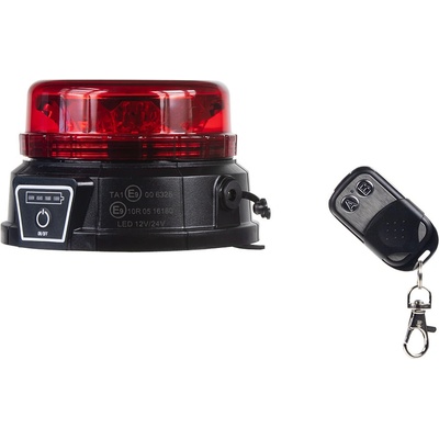 Stualarm AKU LED maják, 12x3W červený, dálkové ovládání, magnet wlbat185redRE | Zboží Auto